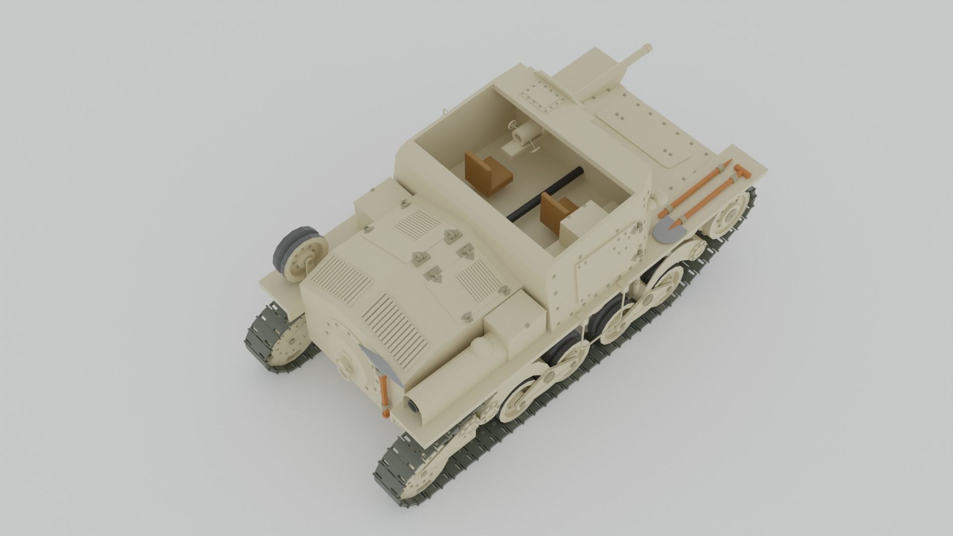 Cartoon Semovente L40 da 47-32 Tank 3D model_9