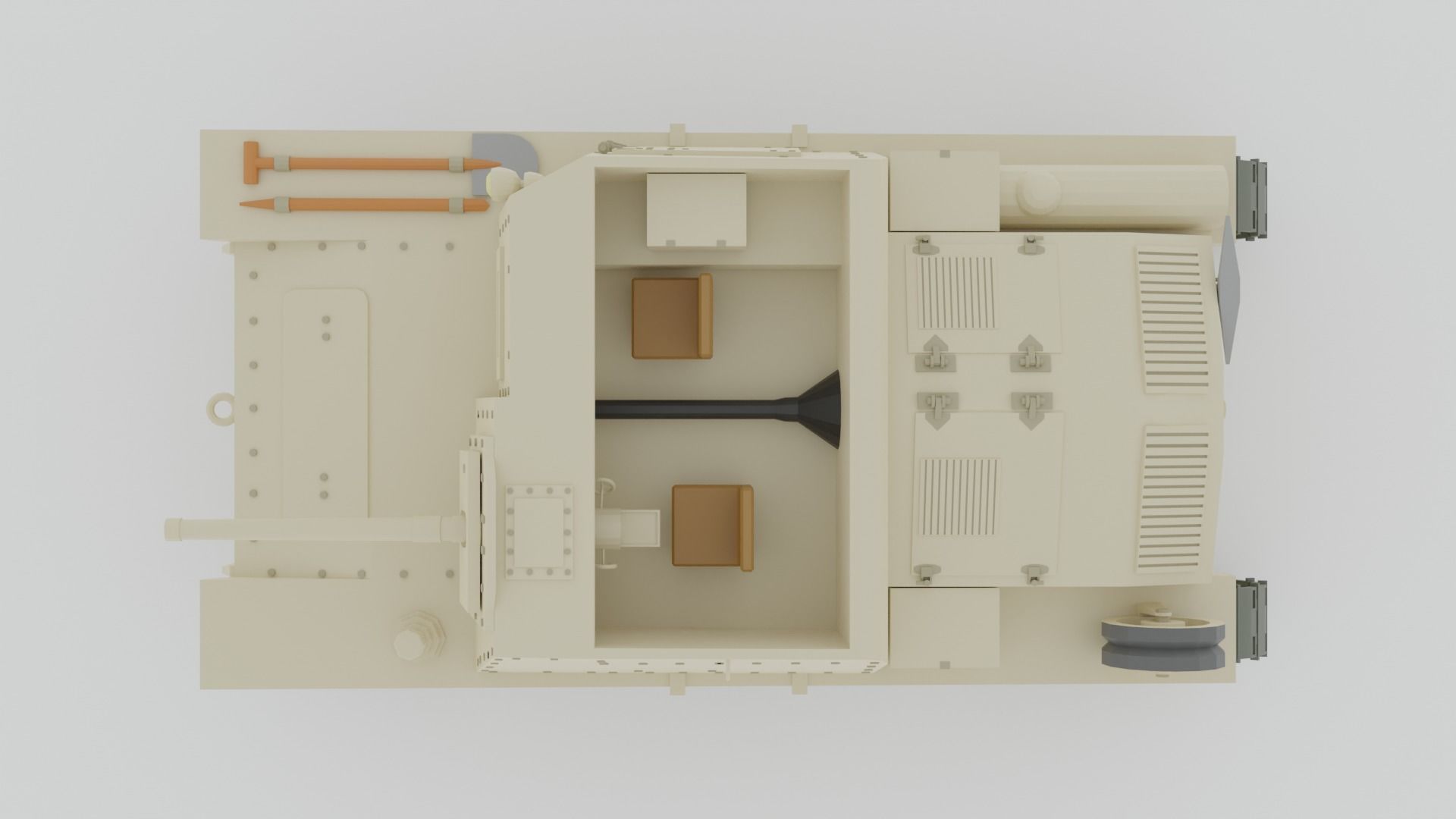 Cartoon Semovente L40 da 47-32 Tank 3D model_12