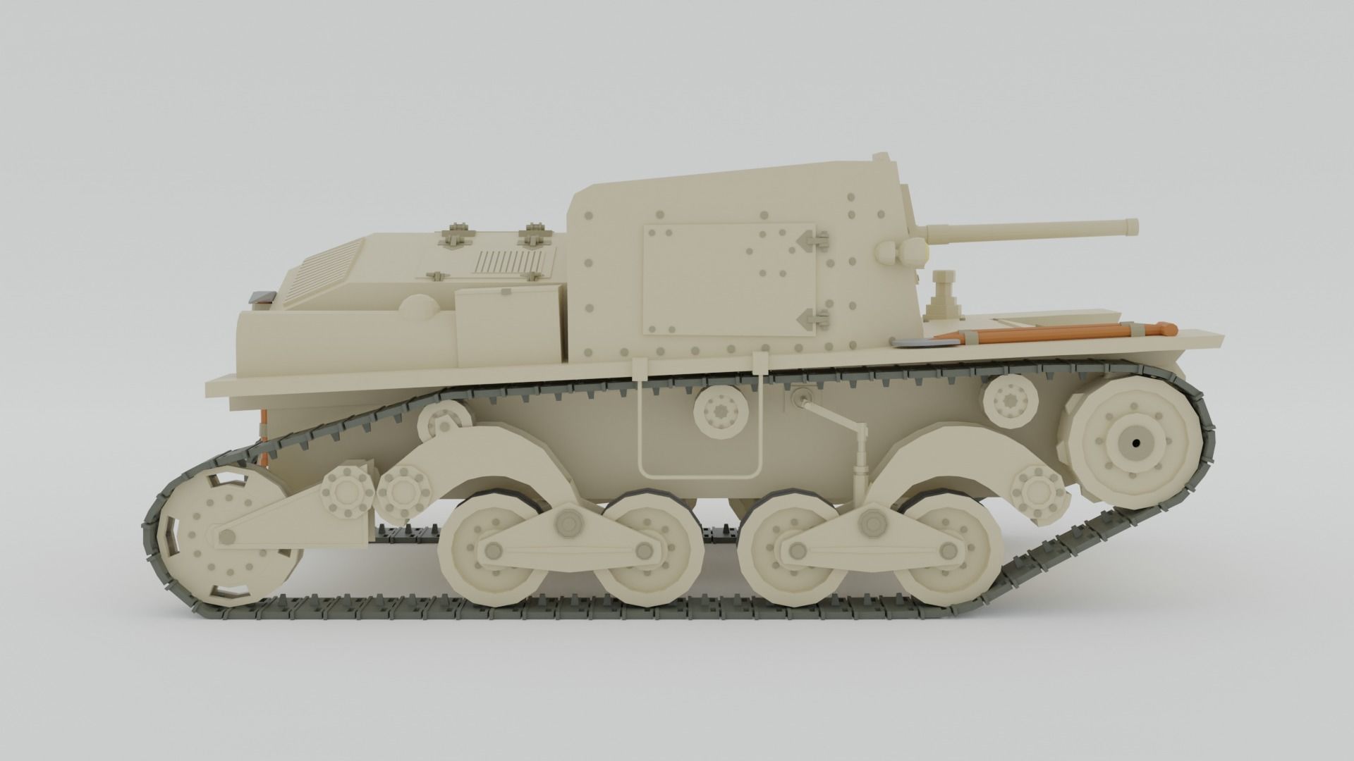 Cartoon Semovente L40 da 47-32 Tank 3D model_5