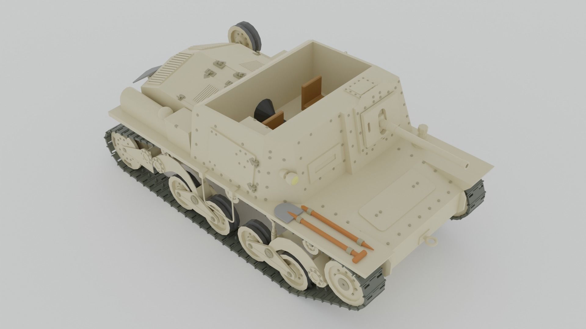 Cartoon Semovente L40 da 47-32 Tank 3D model_11