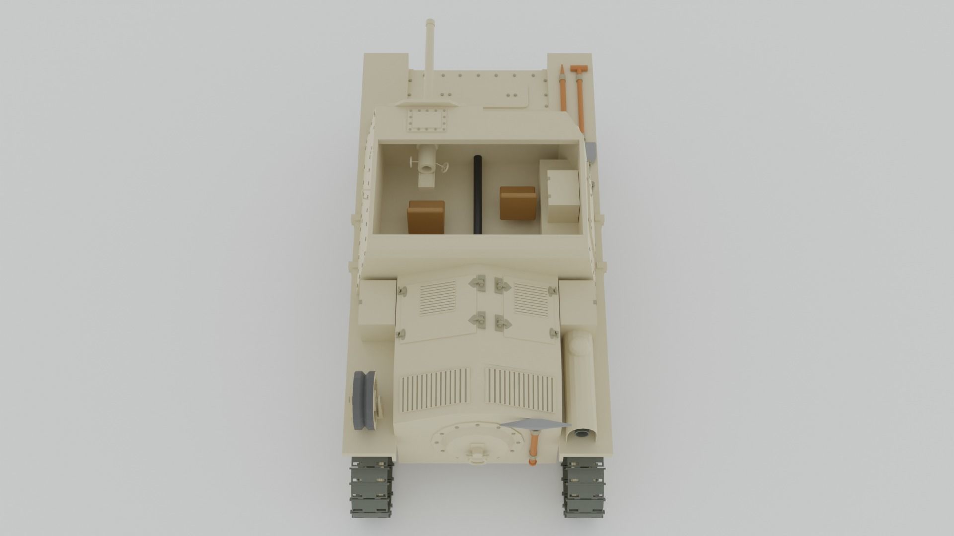 Cartoon Semovente L40 da 47-32 Tank 3D model_10