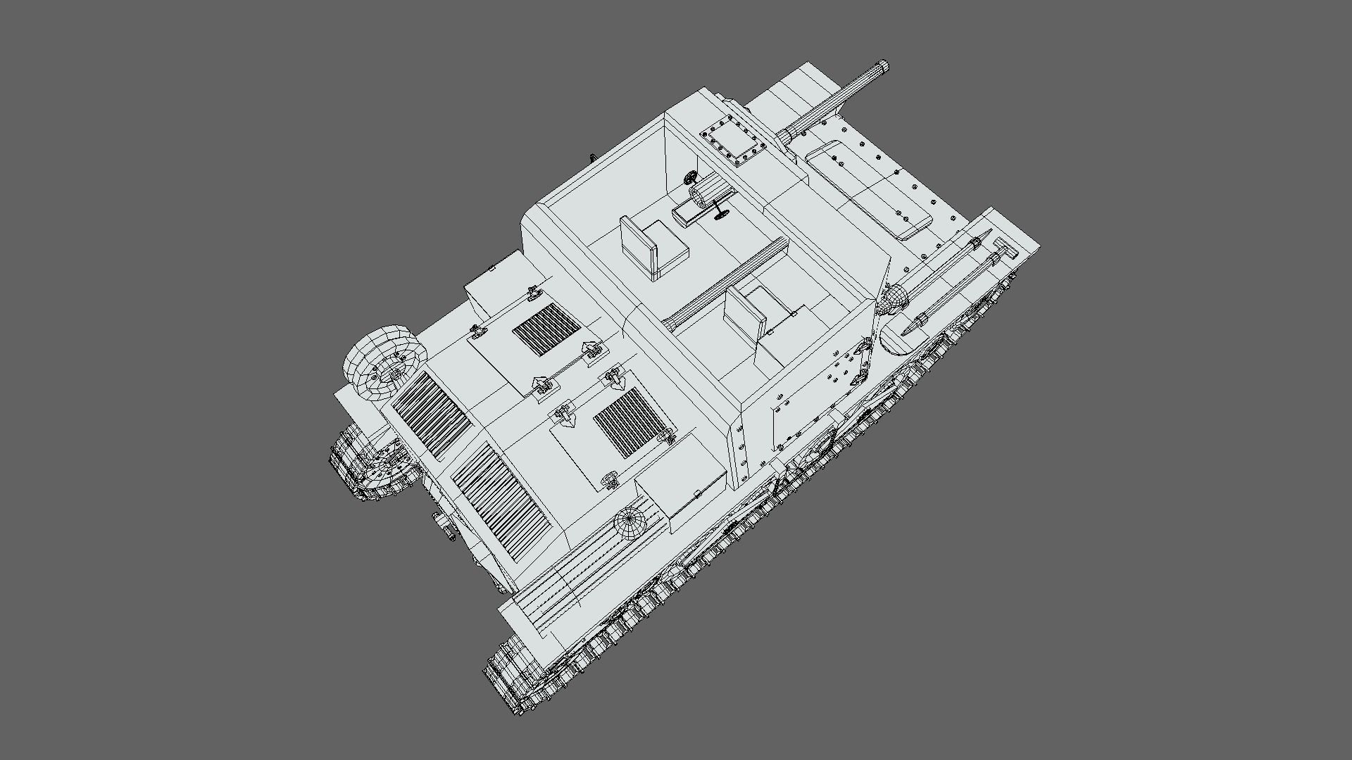 Cartoon Semovente L40 da 47-32 Tank 3D model_22