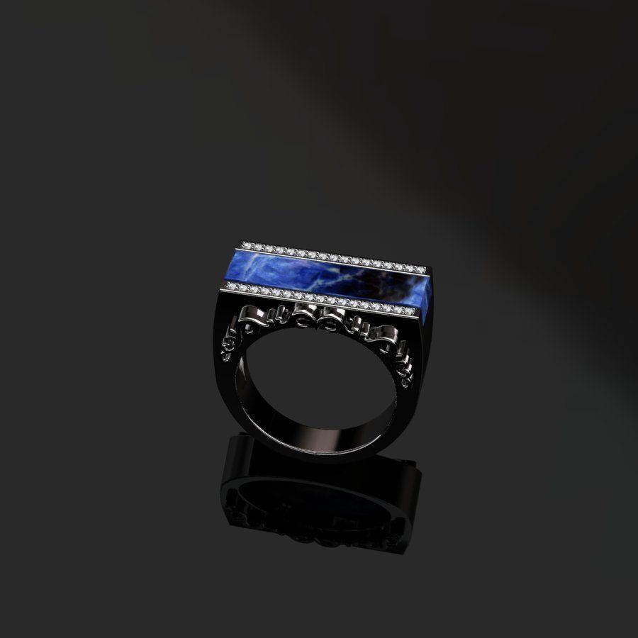 Rings marble ring 3D print model_3