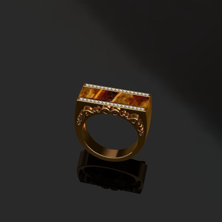 Rings marble ring 3D print model_2