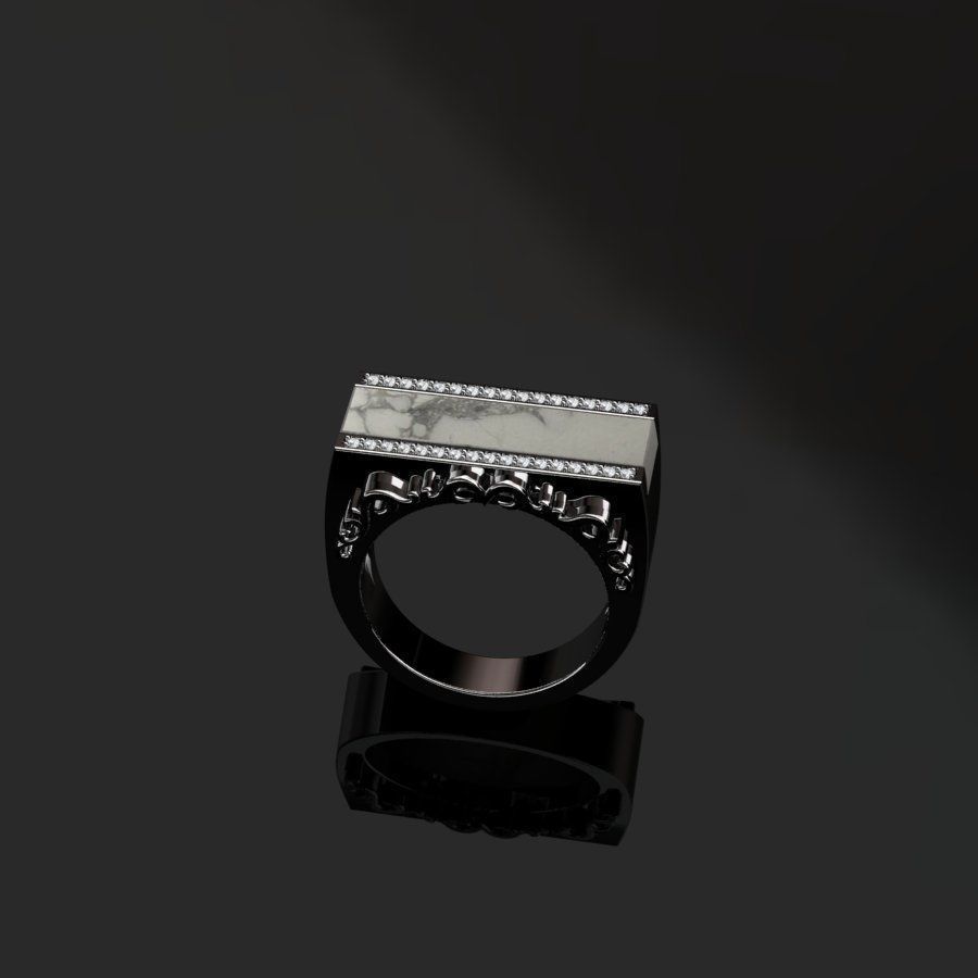 Rings marble ring 3D print model_1