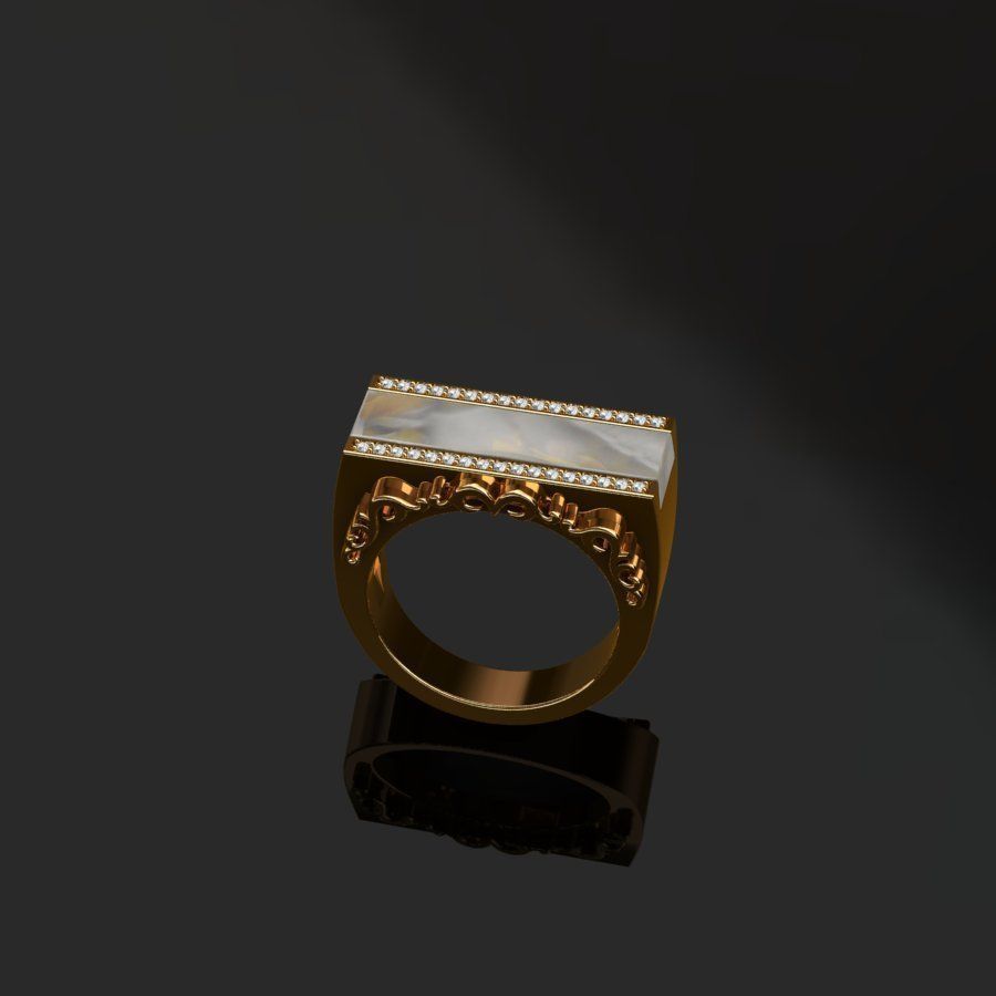 Rings marble ring 3D print model_4