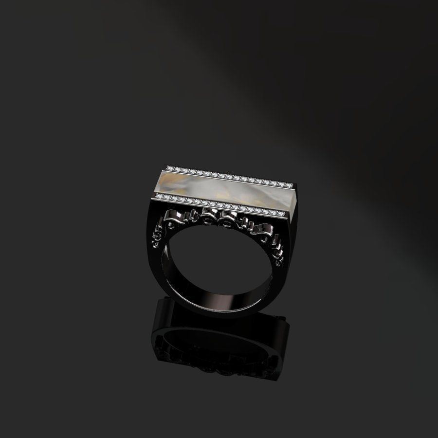 Rings marble ring 3D print model_5