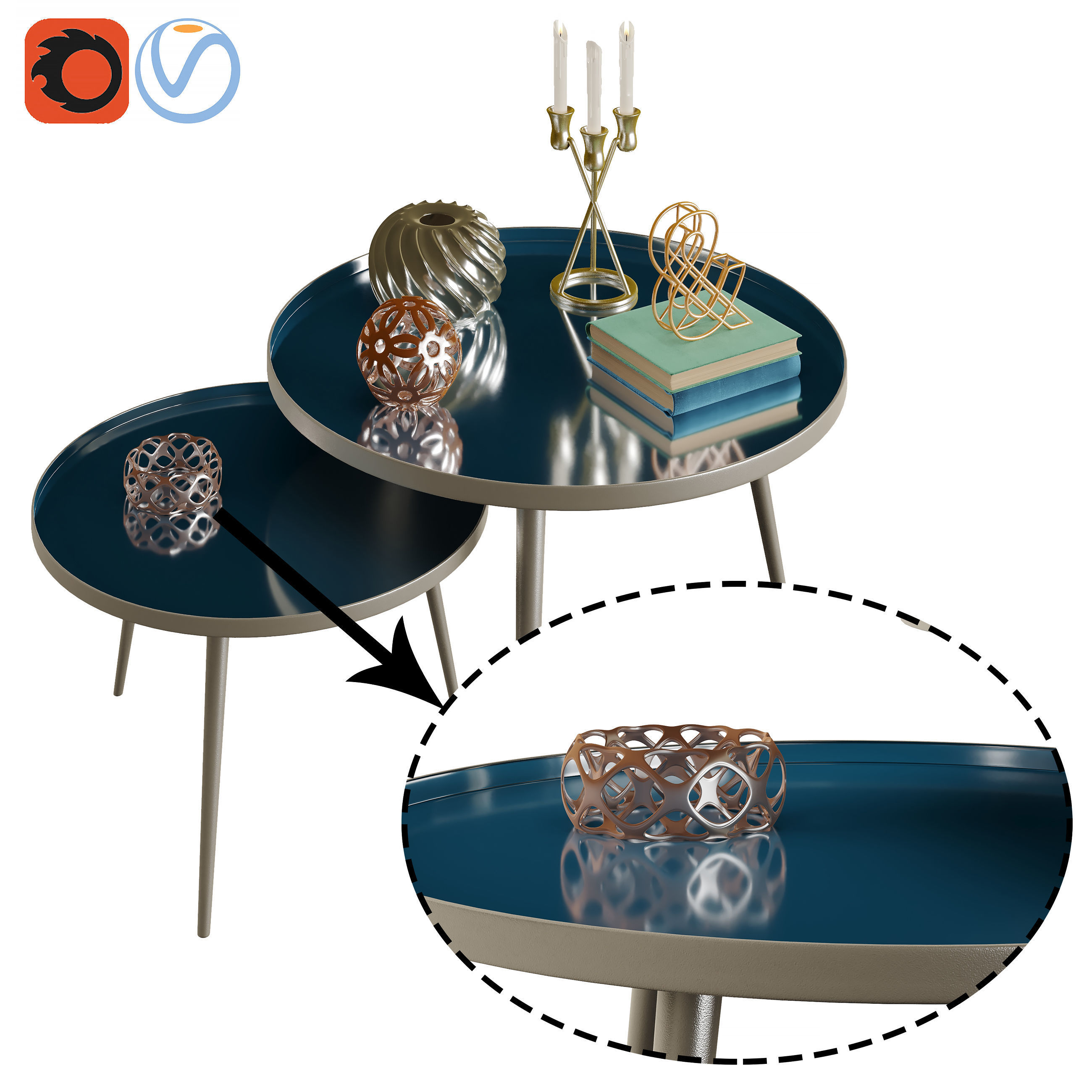 Decorative set 01 3D model_2