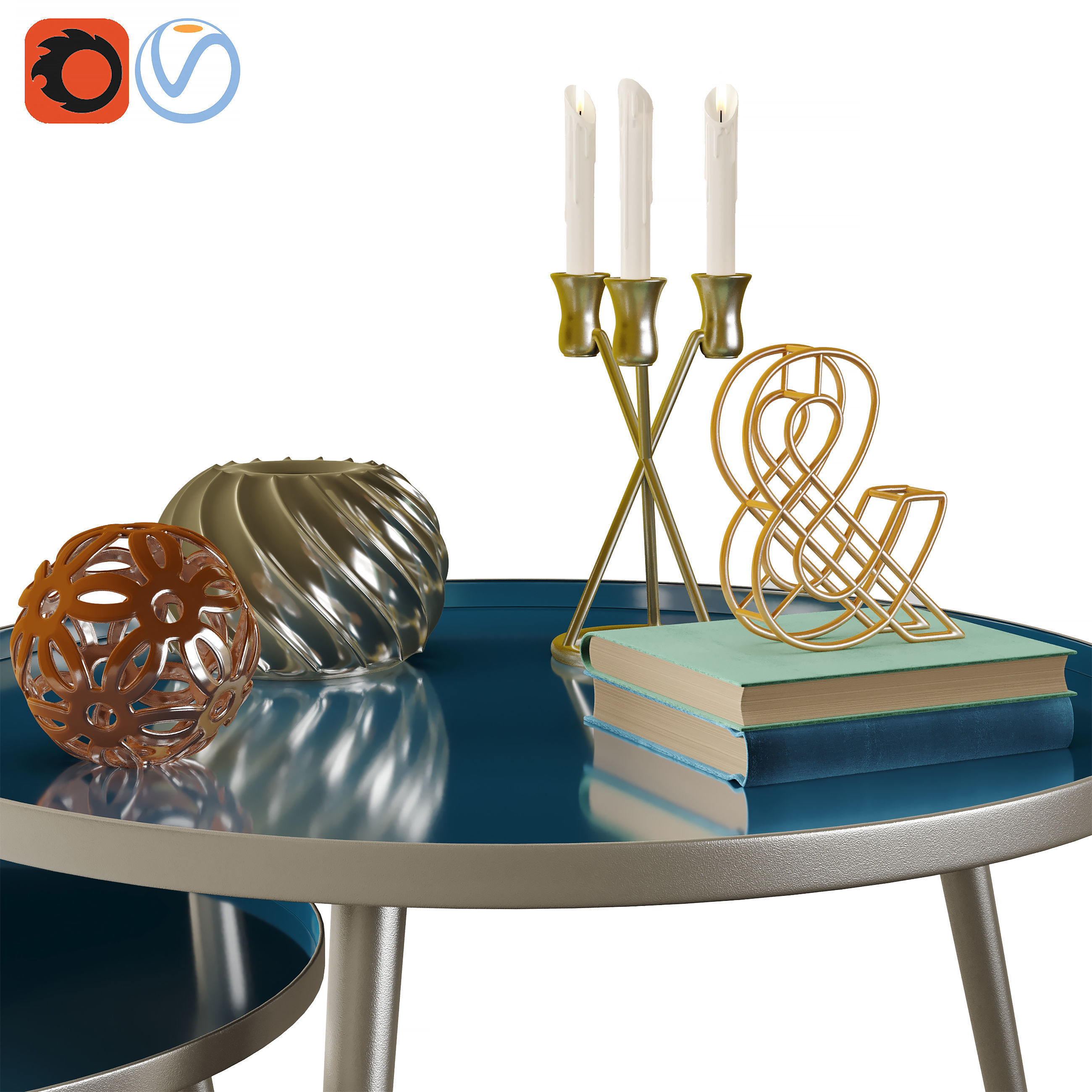 Decorative set 01 3D model_4