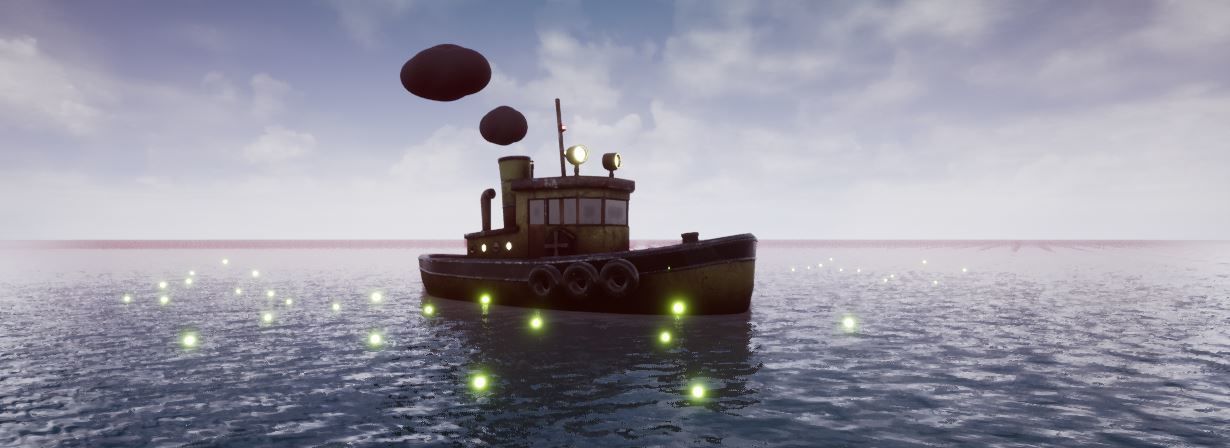 Tugboat Fireflies scene Low-poly 3D model_16