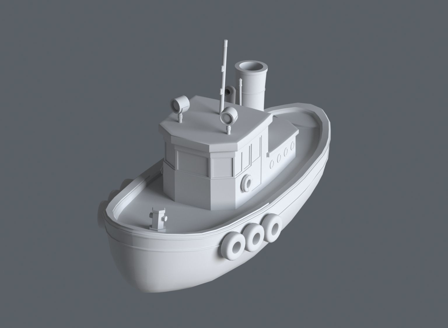 Tugboat Fireflies scene Low-poly 3D model_12