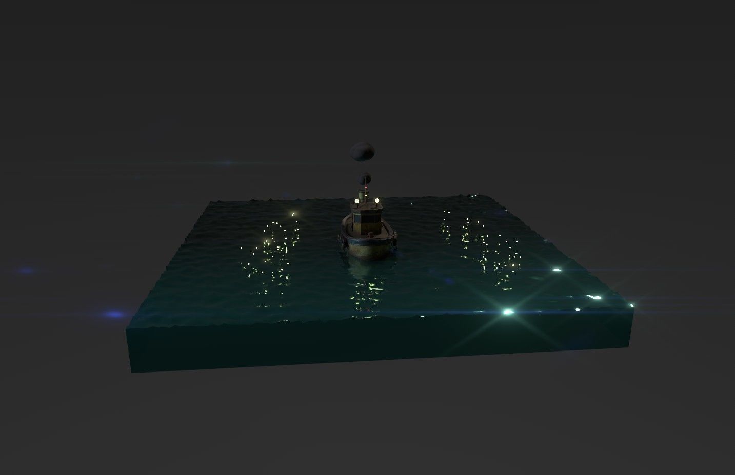 Tugboat Fireflies scene Low-poly 3D model_6