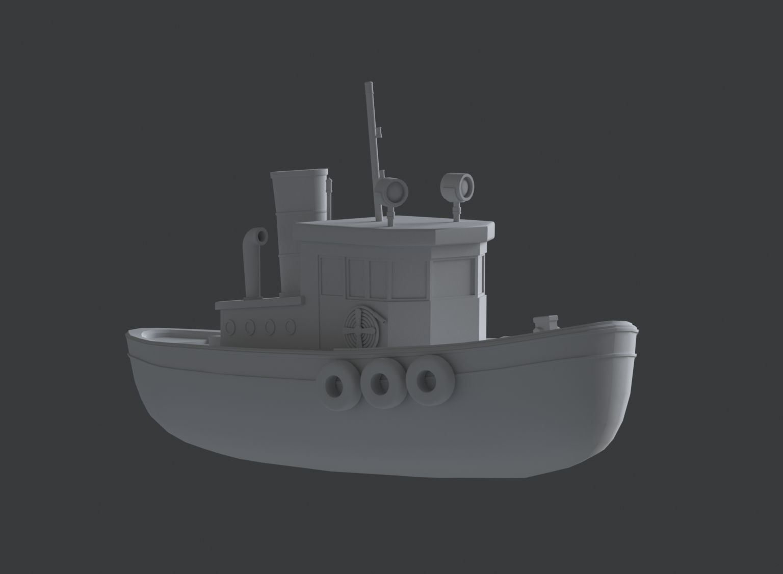 Tugboat Fireflies scene Low-poly 3D model_13