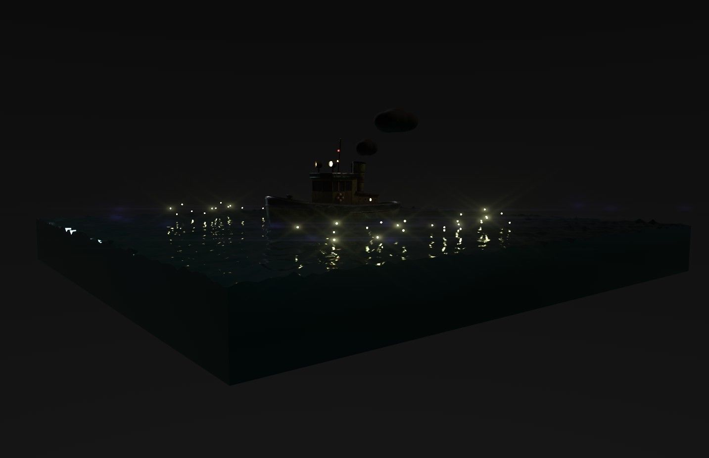 Tugboat Fireflies scene Low-poly 3D model_5
