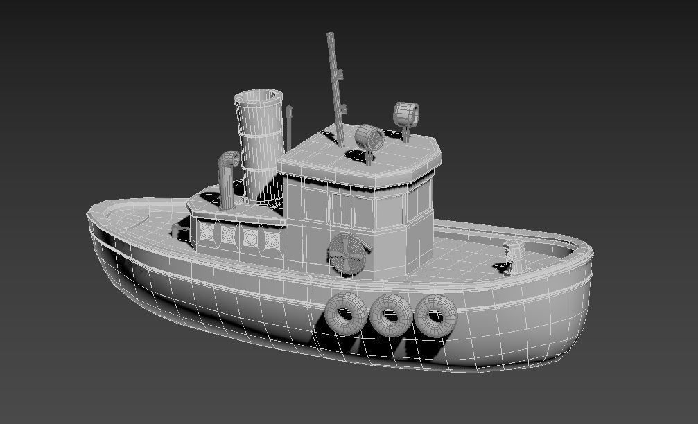Tugboat Fireflies scene Low-poly 3D model_14