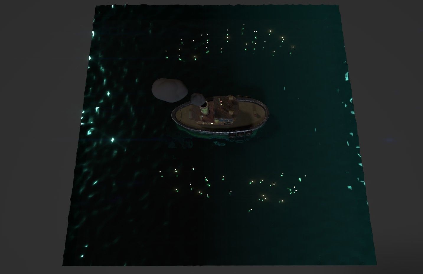 Tugboat Fireflies scene Low-poly 3D model_9