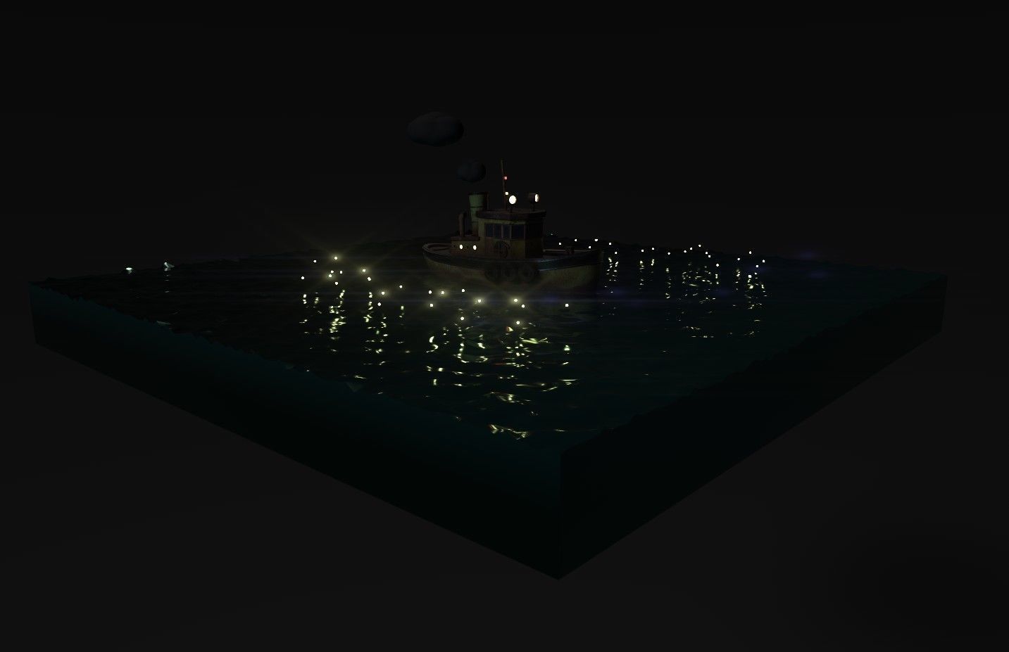 Tugboat Fireflies scene Low-poly 3D model_11