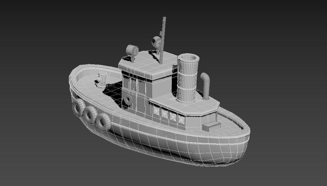Tugboat Fireflies scene Low-poly 3D model_15