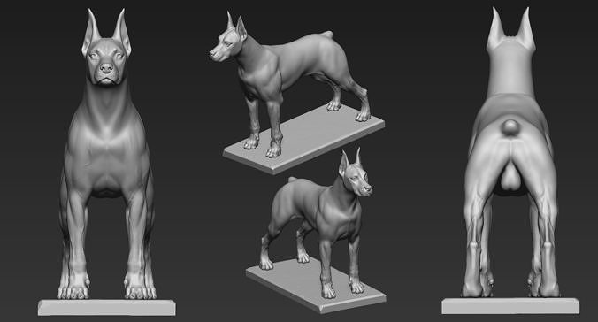 Doberman dog 3D print model