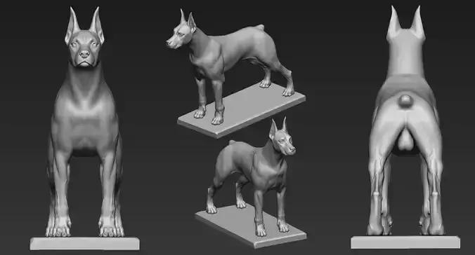 Doberman dog 3D print model