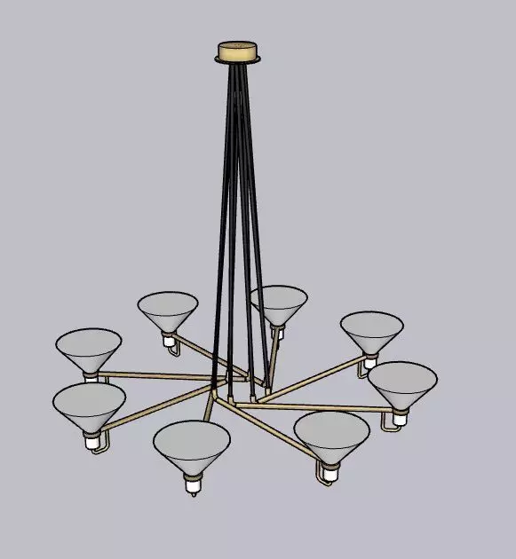 Jonathan Browning Lauriston Circular Chandelier 3D model_0