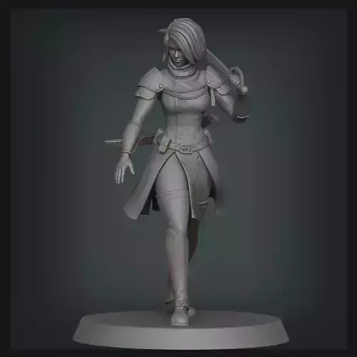 Robber woman holding sword