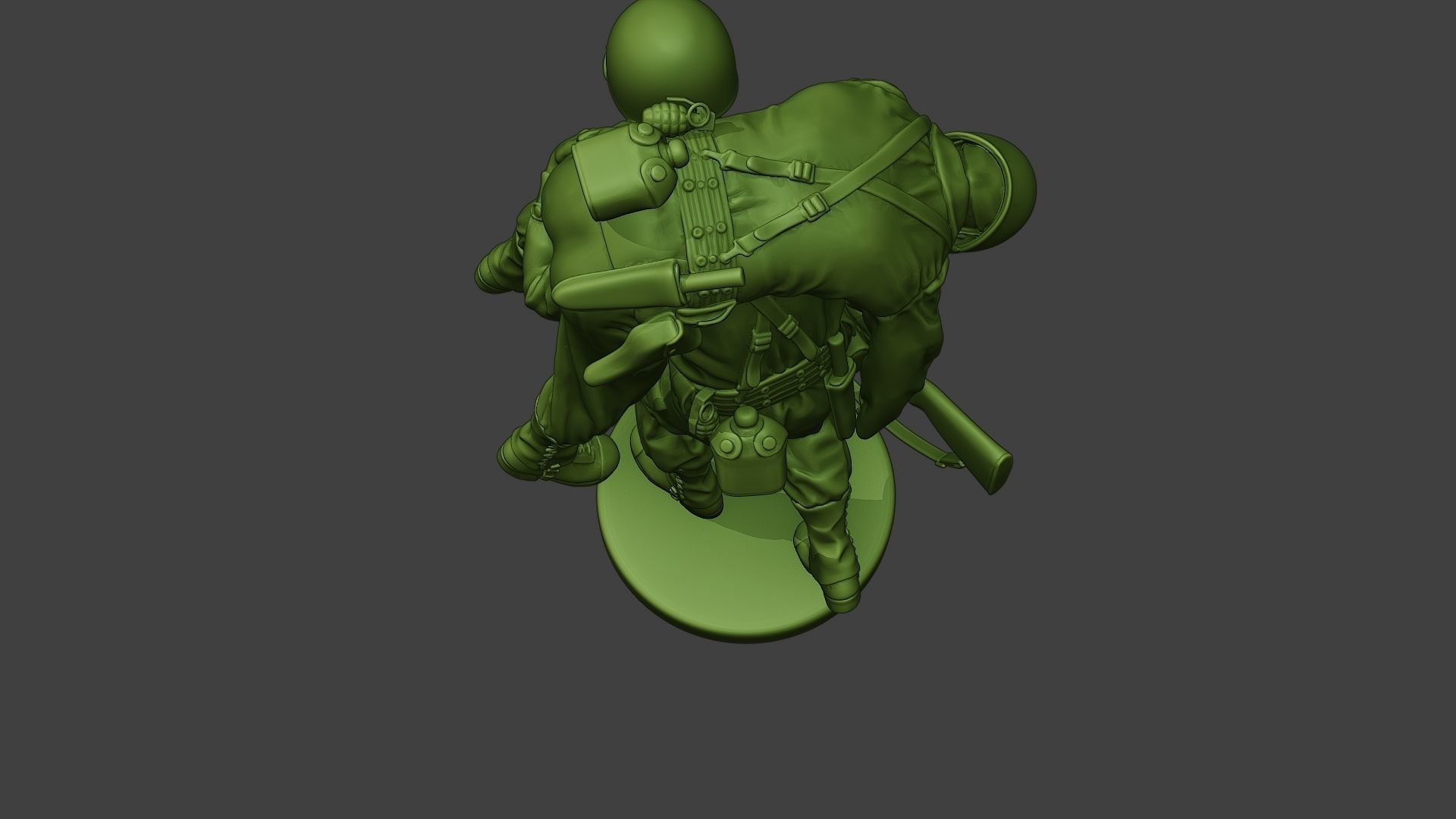 American soldier ww2 carring wounded A10 3D print model_15