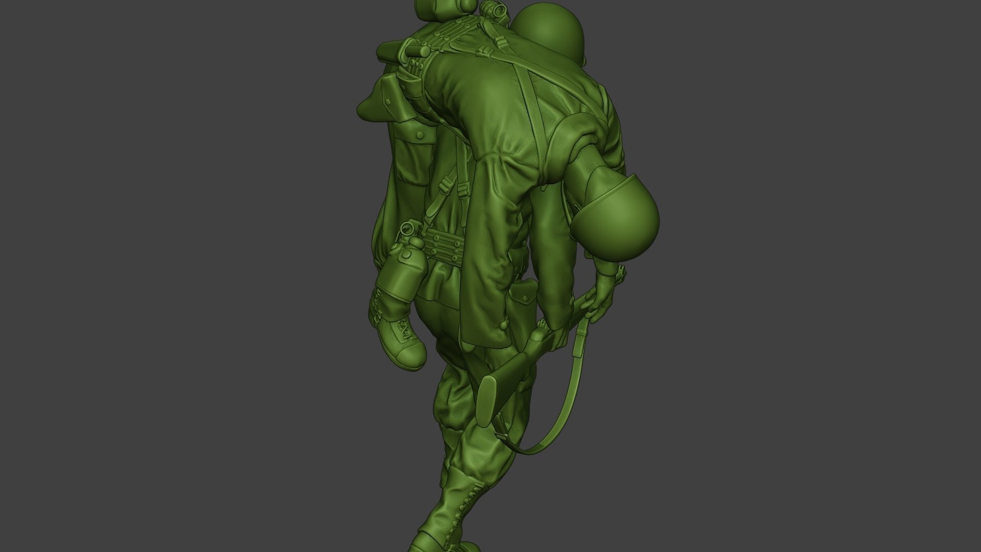 American soldier ww2 carring wounded A10 3D print model_23