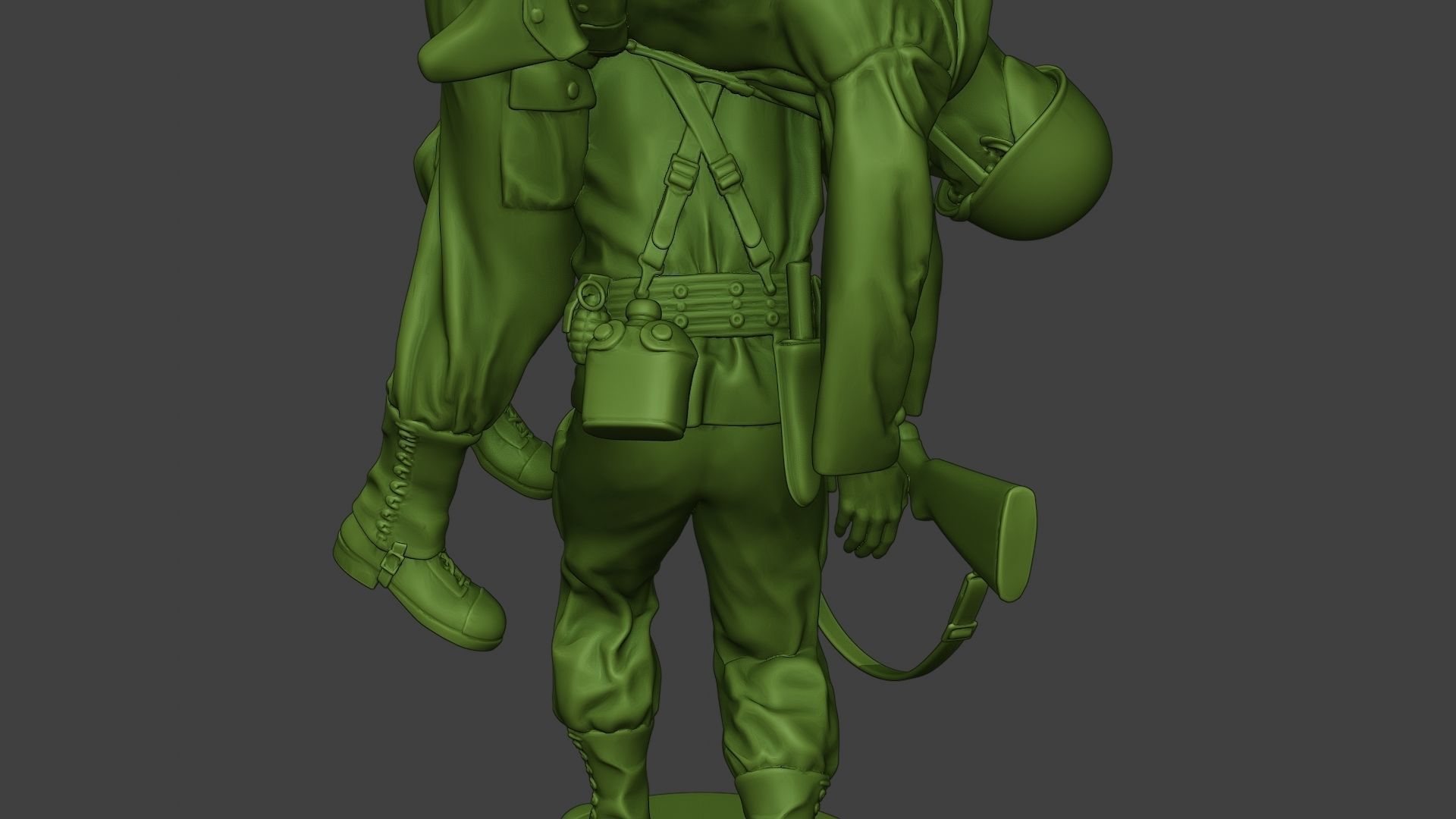 American soldier ww2 carring wounded A10 3D print model_20