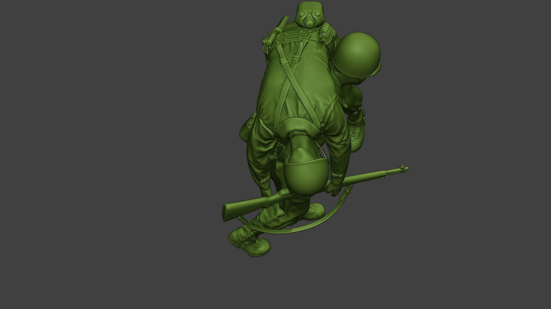 American soldier ww2 carring wounded A10 3D print model_22