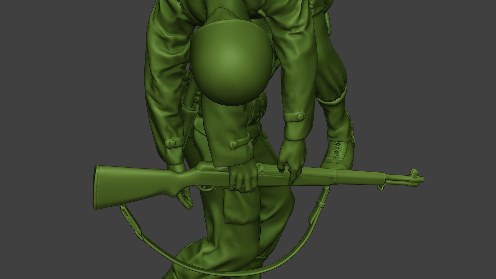 American soldier ww2 carring wounded A10 3D print model_19