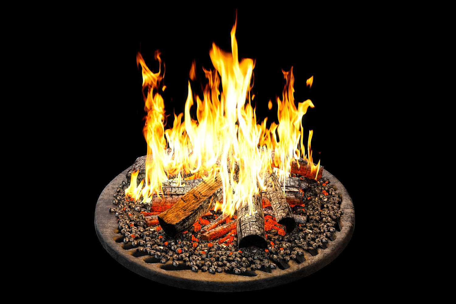 Bonfire fire pit 3D model_2