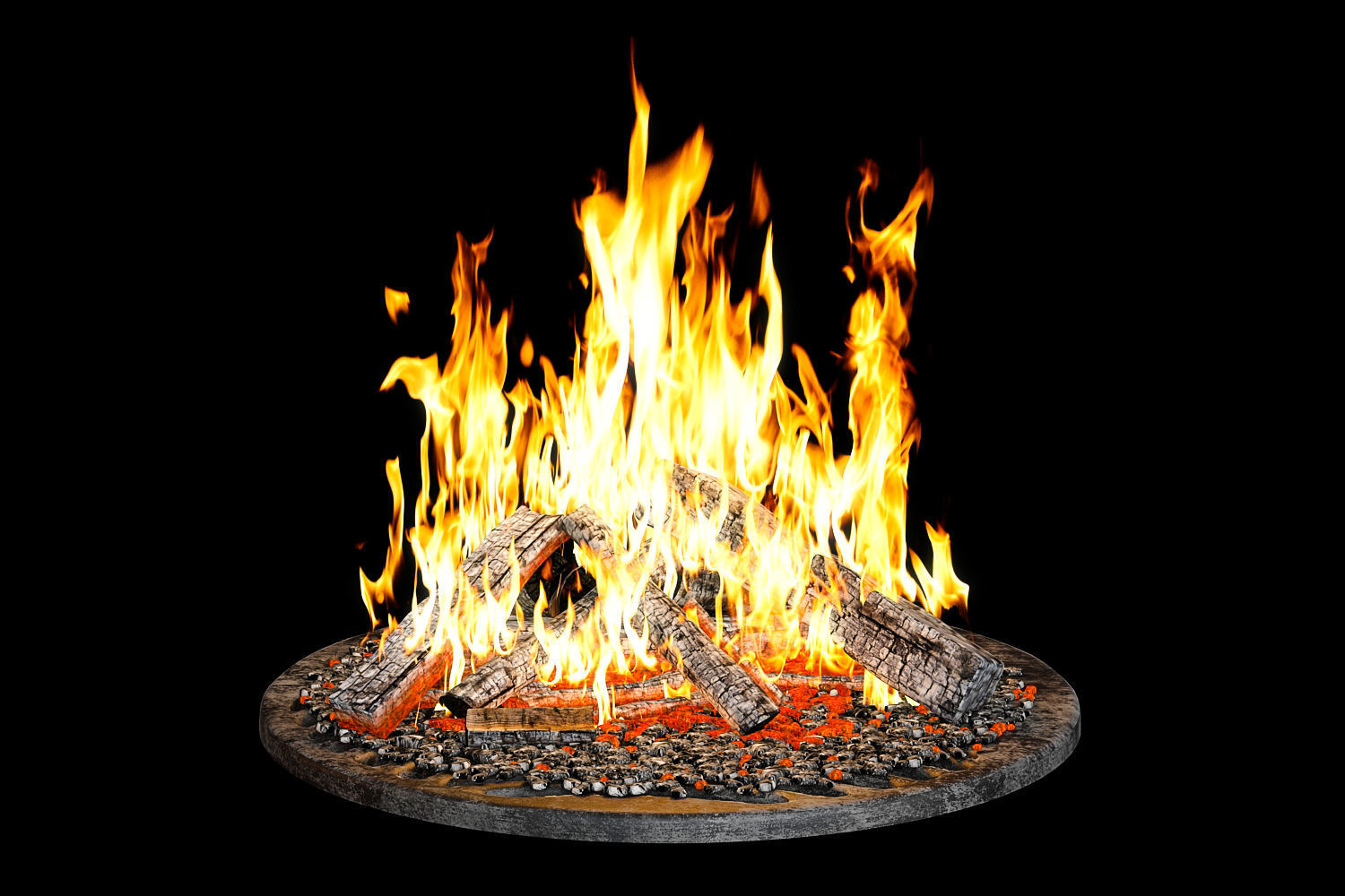 Bonfire fire pit 3D model_1