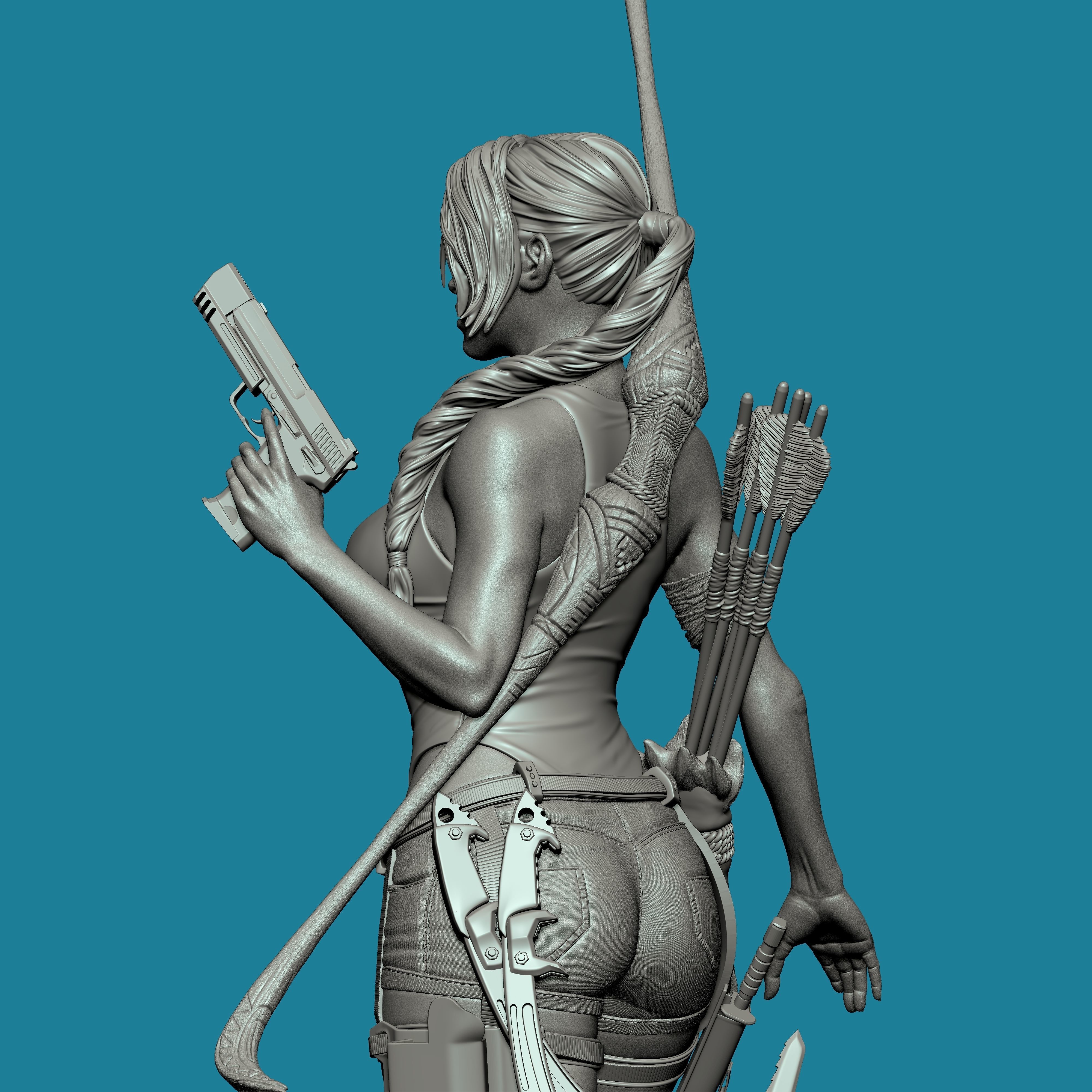 Lara Croft Tomb Raider FanArt Statue 3D print model_19