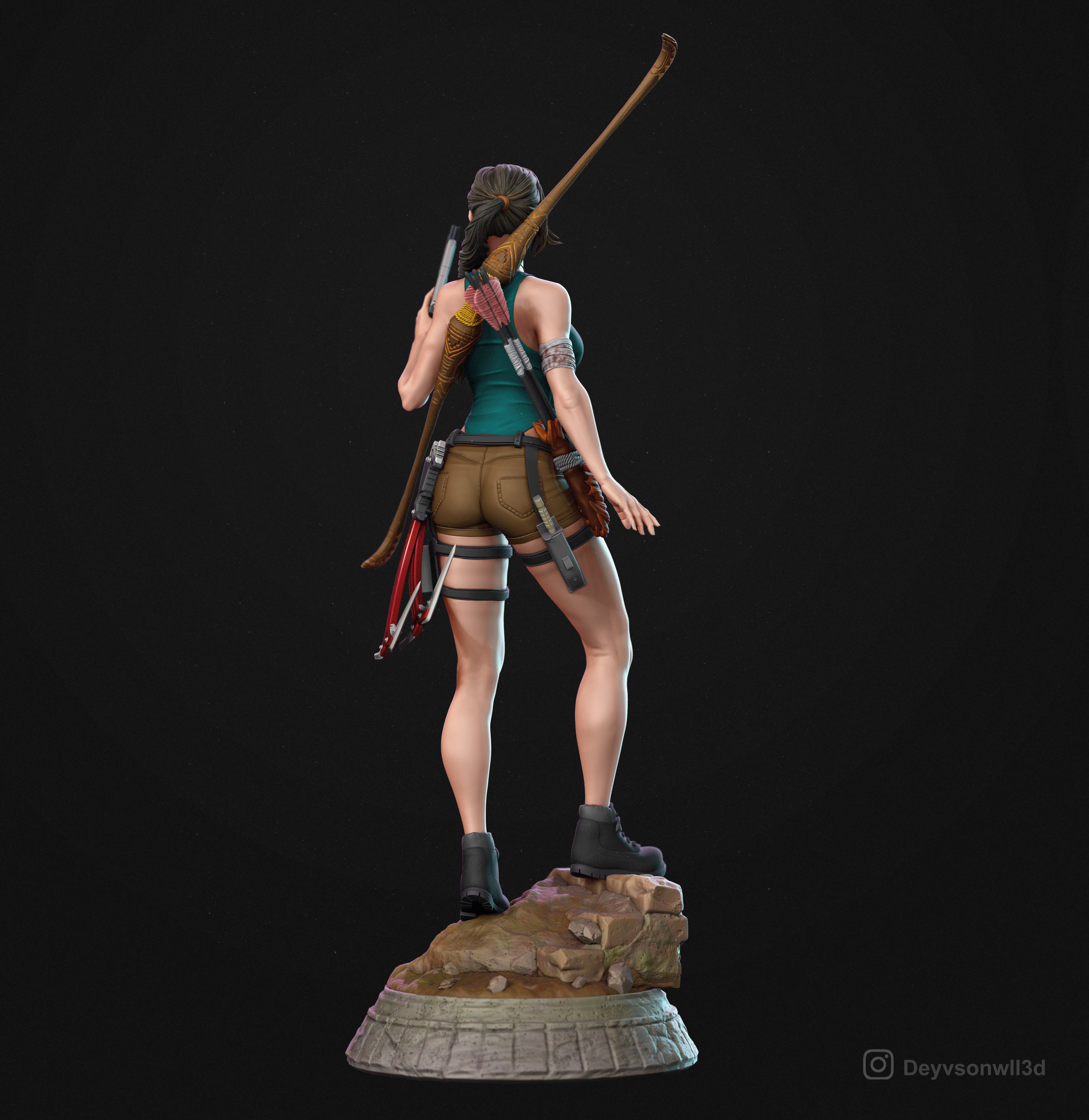 Lara Croft Tomb Raider FanArt Statue 3D print model_2