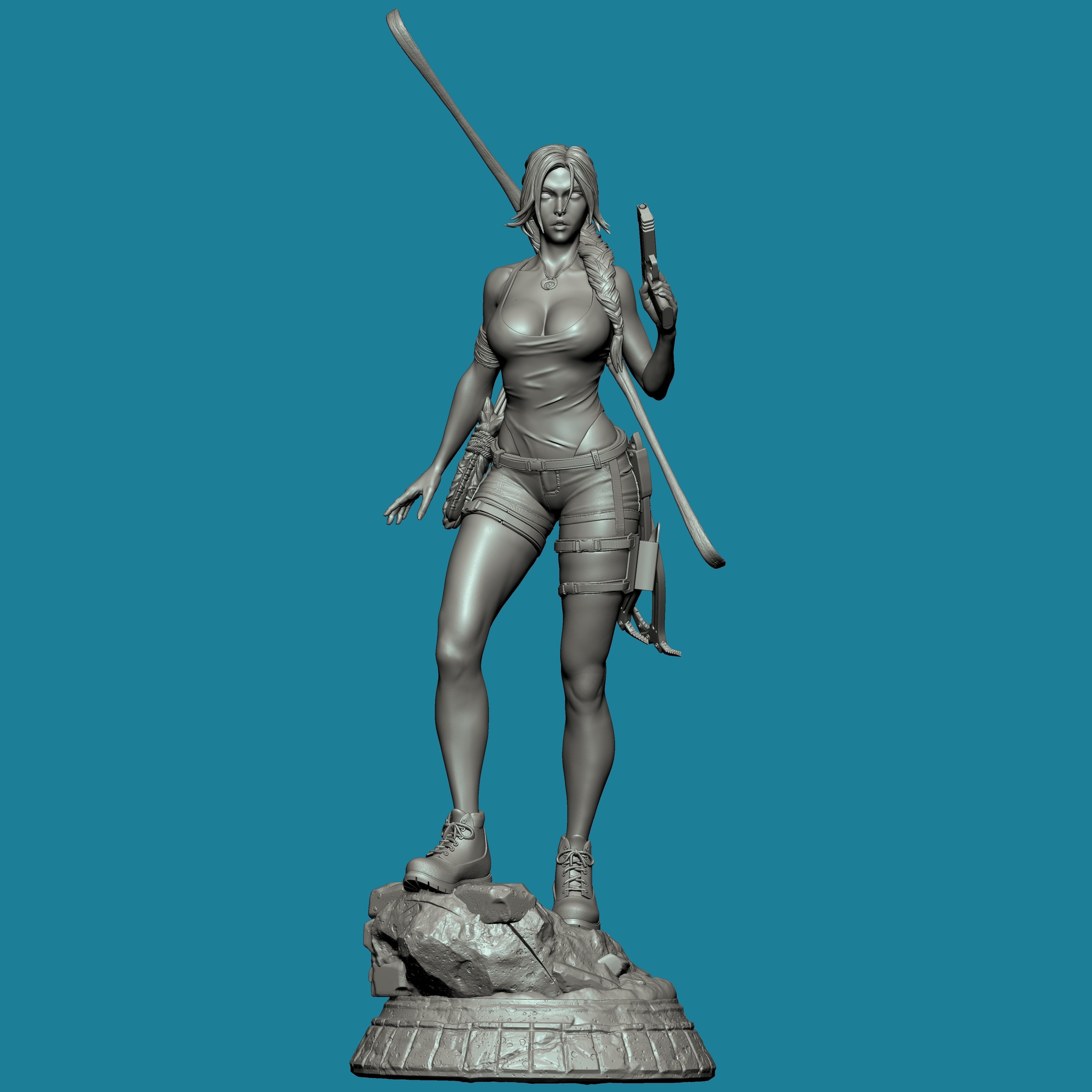 Lara Croft Tomb Raider FanArt Statue 3D print model_16