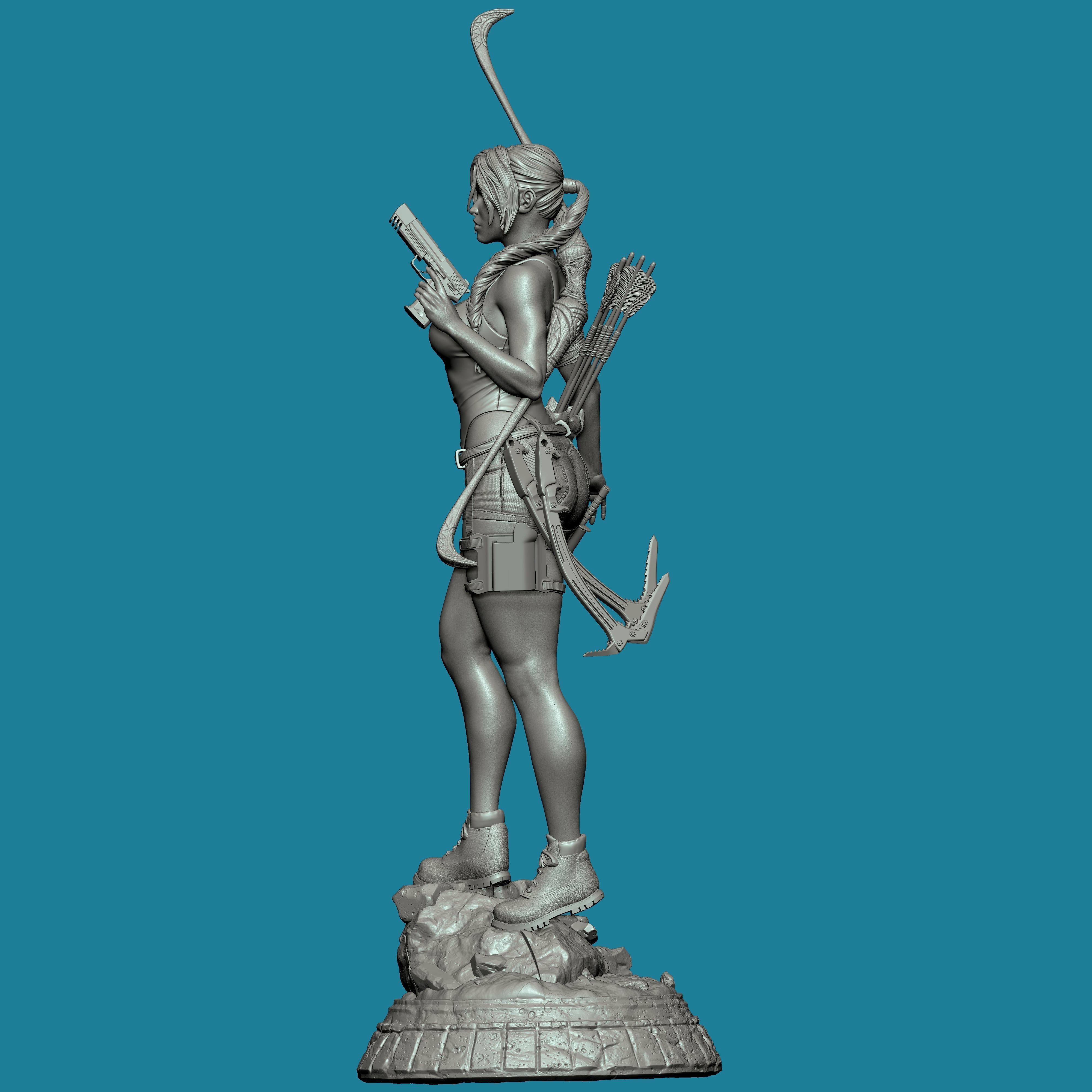 Lara Croft Tomb Raider FanArt Statue 3D print model_18