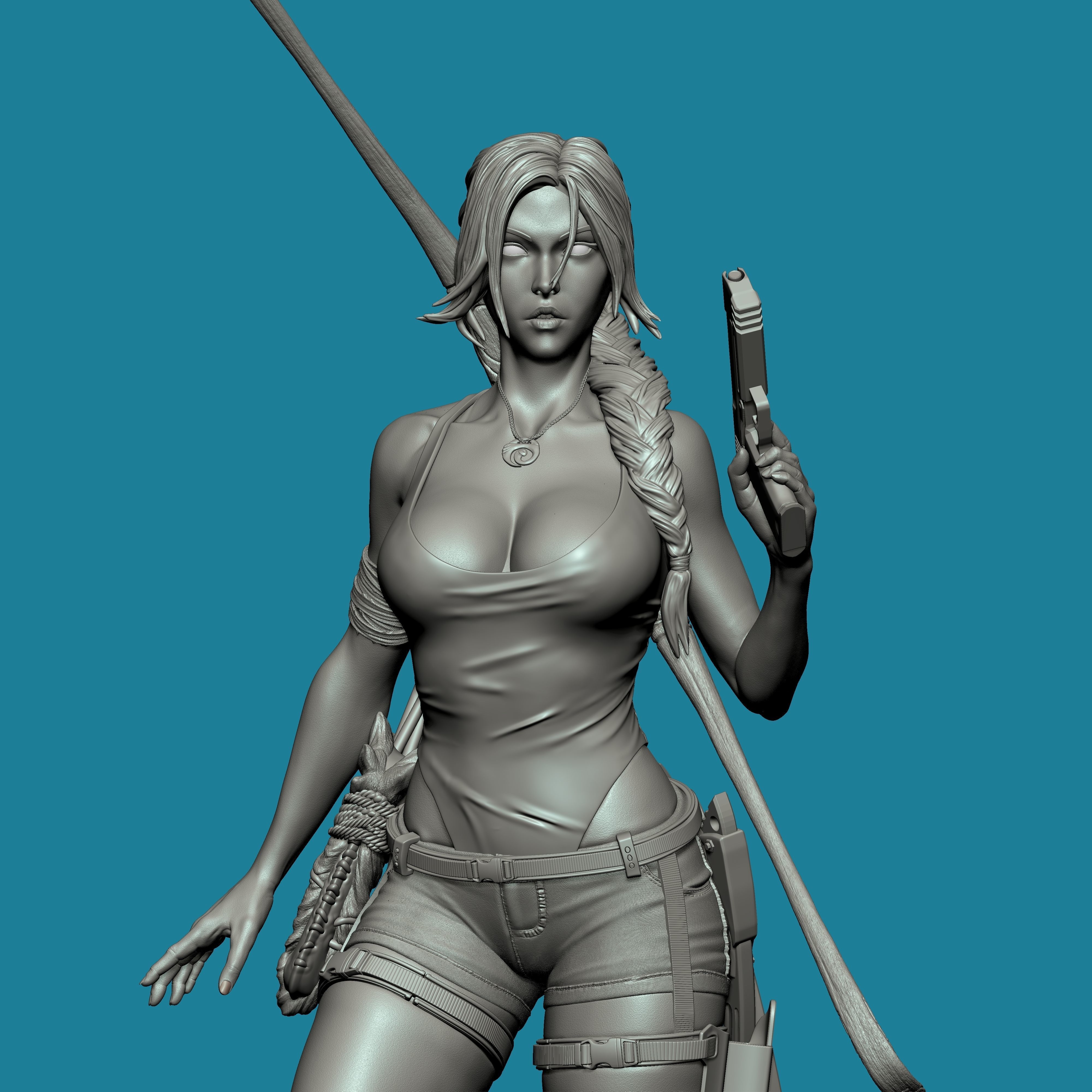 Lara Croft Tomb Raider FanArt Statue 3D print model_21