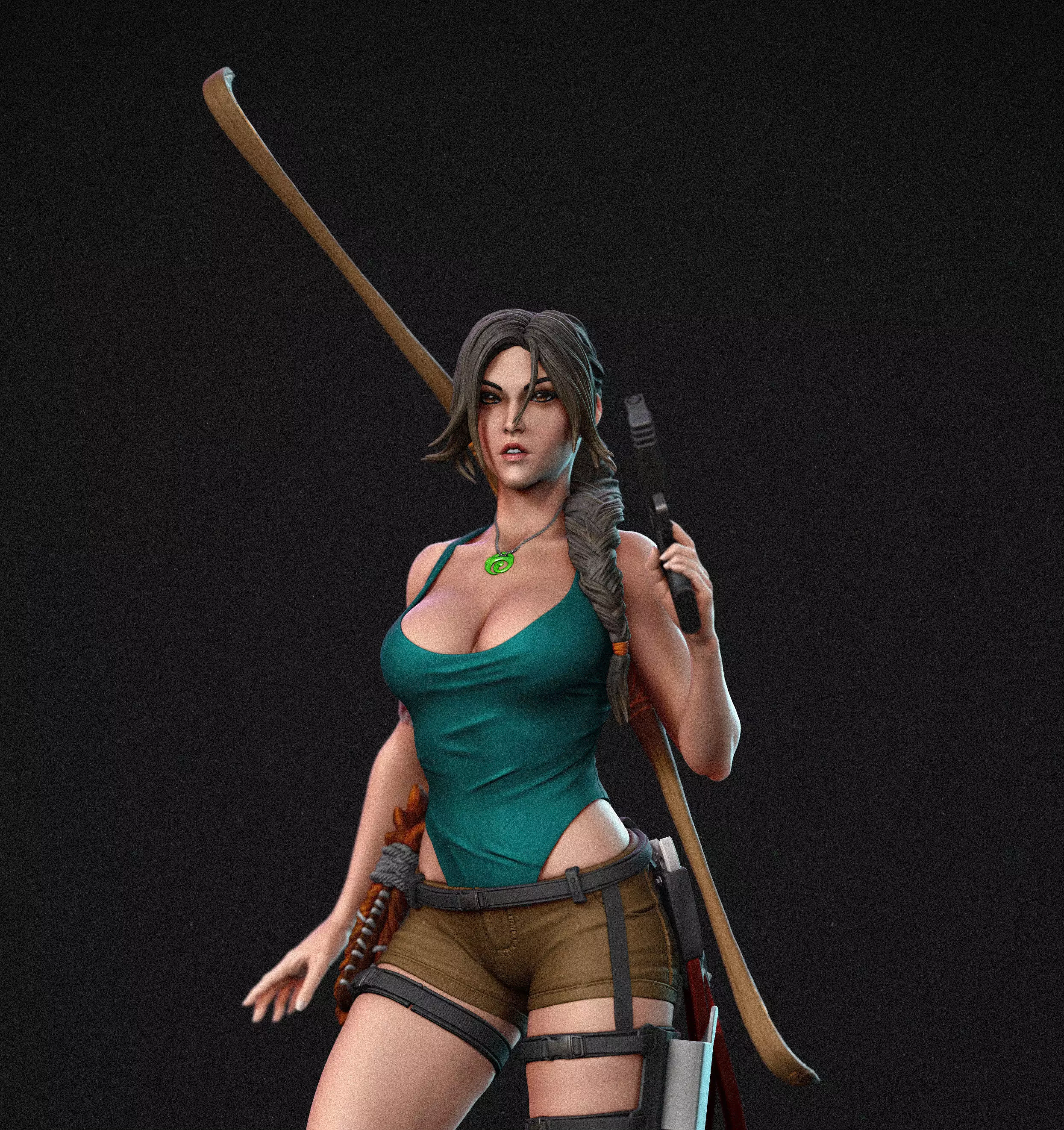 Lara Croft Tomb Raider FanArt Statue 3D print model_0