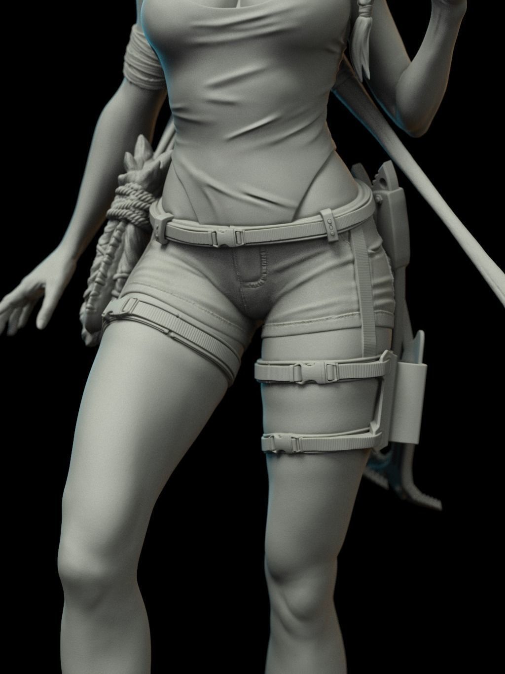 Lara Croft Tomb Raider FanArt Statue 3D print model_12