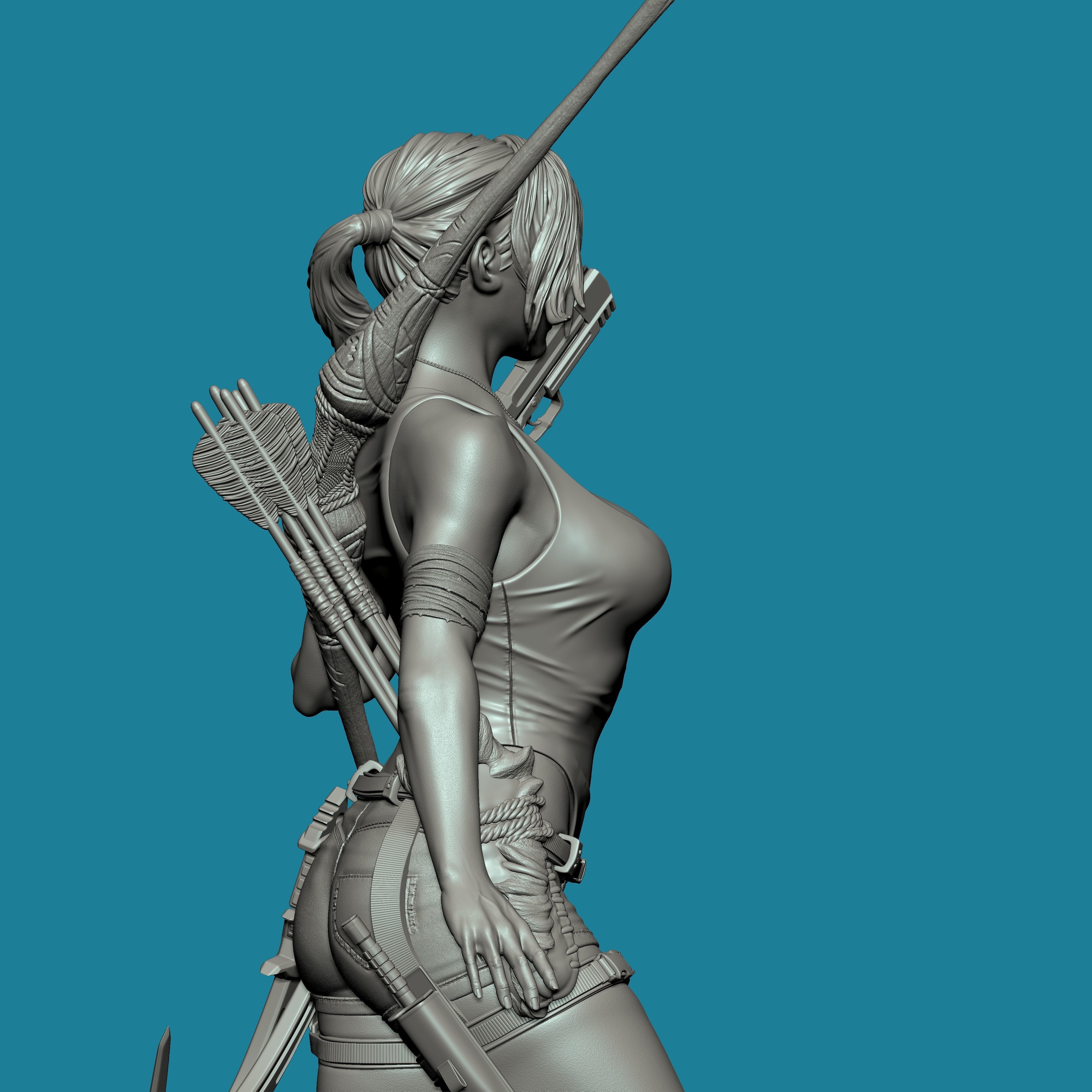 Lara Croft Tomb Raider FanArt Statue 3D print model_20