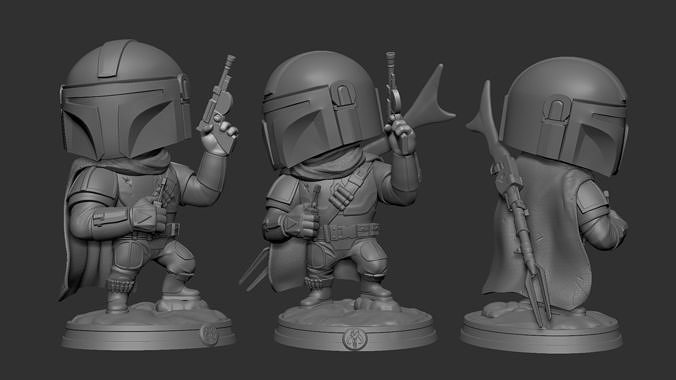 Mando star wars boba lord figurines 3D print model