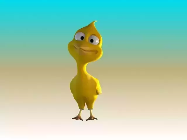 toon chicken character Low-poly 3D model