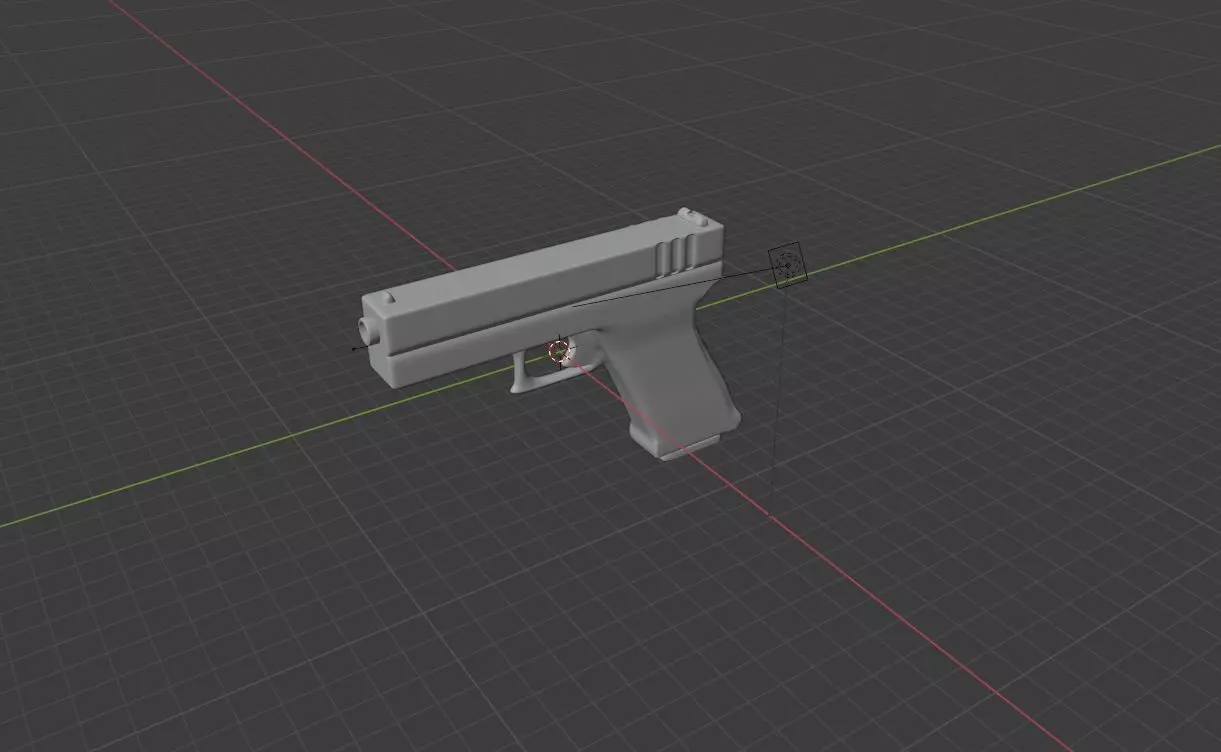 Low Poly Glock gun Free 3D model_0
