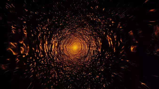 wallpaper tunnel with orange light 3D model