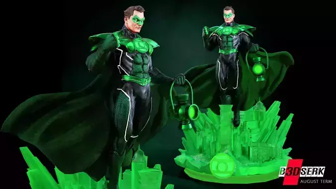 B3DSERK DC comics Green Lantern Hal Jordan 3d Sculpture