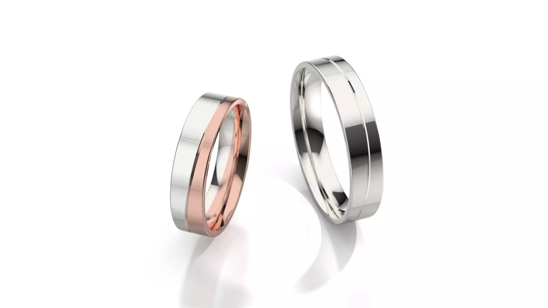 Couple Wedding Bands - Two tones Free 3D print model