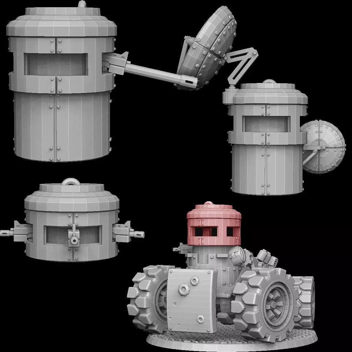 Tank Turret Pillboxes 3D print model_0