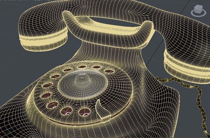 Old phone Low-poly 3D model_4