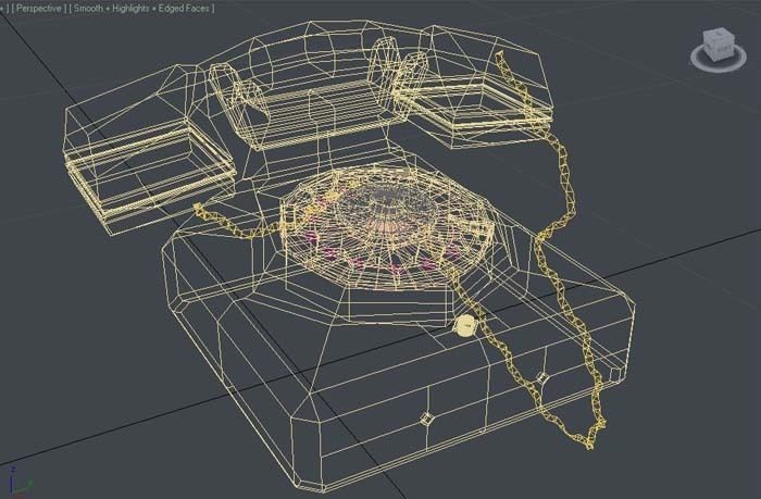 Old phone Low-poly 3D model_3